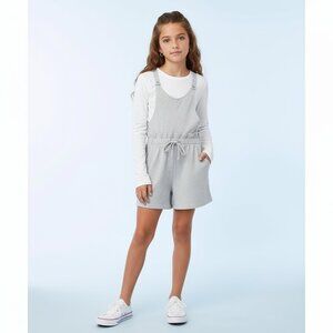 Nordstrom Habitual Kid Girl's Grey Overalls Romper Size 12 Gray Dressy Casual